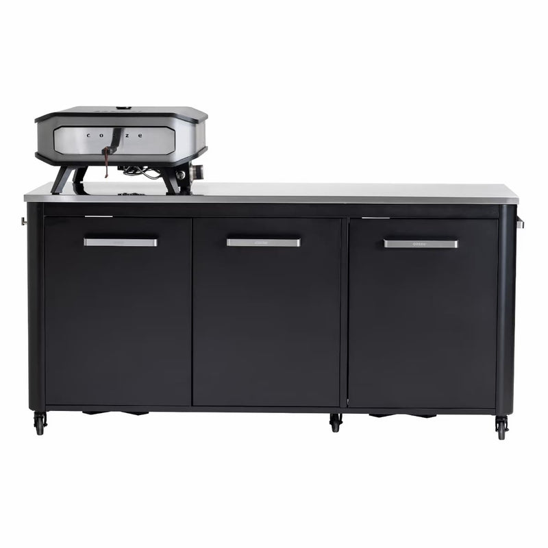 1800 mm Three Door Outdoor Kitchen | Modular | Cozze with pizza oven on top and doors closed