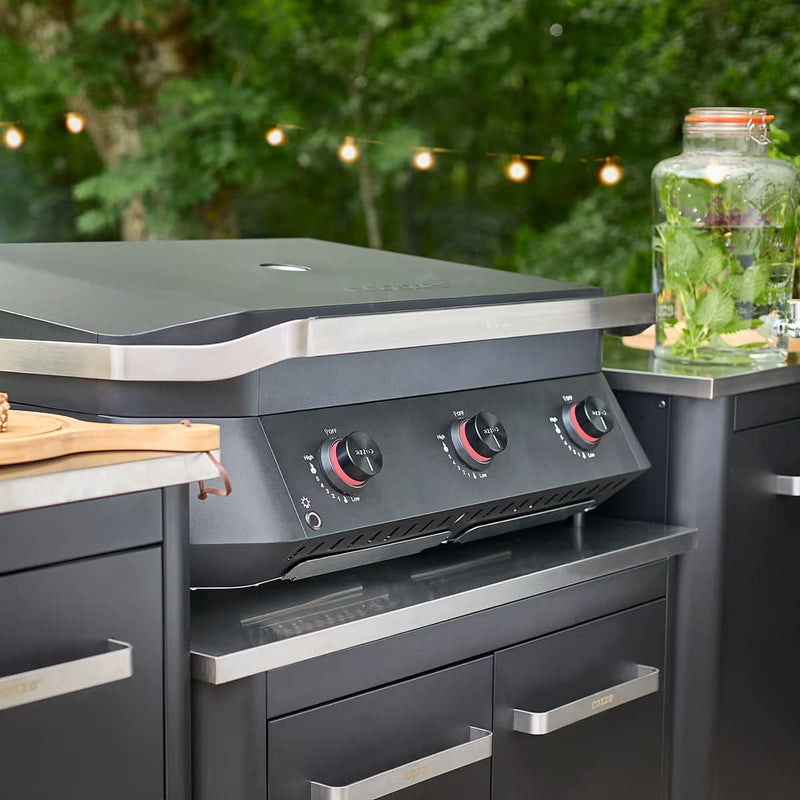 Outdoor Kitchen 90 Two Door for BBQ | Modular | Cozze close up with bbq on top