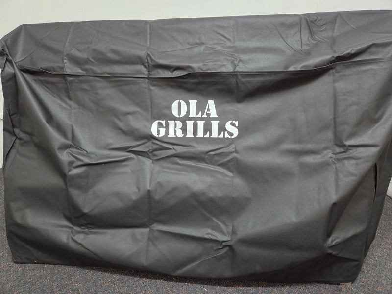 Built-In Parrilla Argentine BBQ Topper | 100% 304 Stainless | V-Grate Model close up of the optional fitted cover