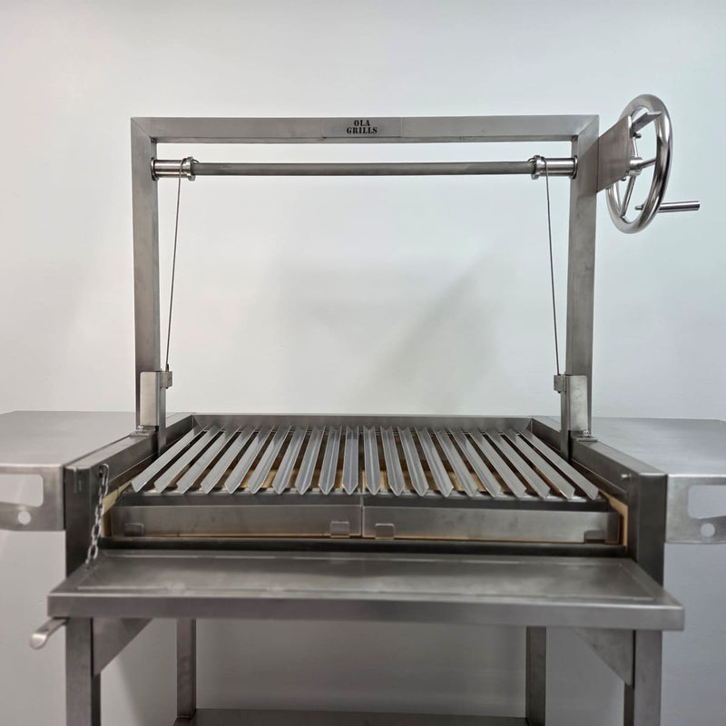 Parrilla Argentine BBQ with Firebricks | 100% 304 Stainless | South American Style Cooking with the grill down