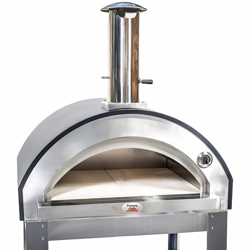 Marine Grade Pizza Oven | 316 SS | Wood Fired close up with the door off showing the inside tiles
