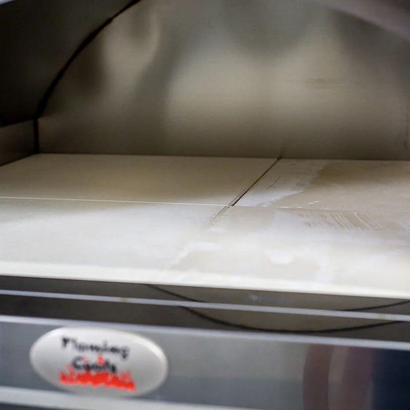 Marine Grade Pizza Oven | 316 SS | Wood Fired close up of the tiles inside