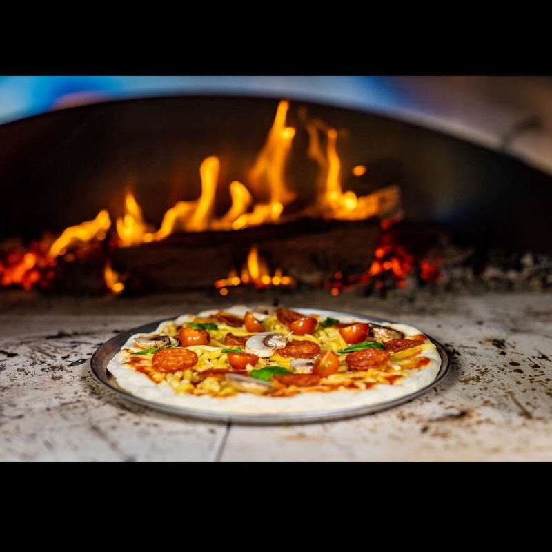 Marine Grade Pizza Oven | 316 SS | Wood Fired with pizza ready to be cooked