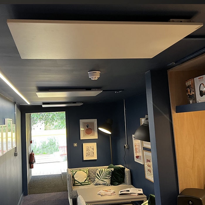 Infrared Heater | Electric | Indoor | Herschel XLS Panel on ceiling in dining area