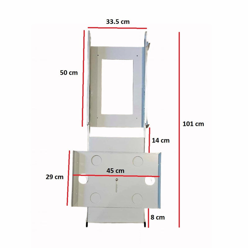 Sizzler BBQ Slides for Caravan's & RV's | Swivel or Straight showing the sizzler deluxe swivel slide extended dimensions