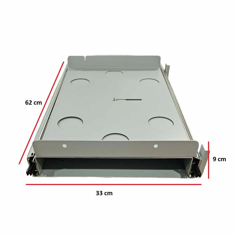 Sizzler BBQ Slides for Caravan's & RV's | Swivel or Straight showing the sizzler max swivel slide compact dimensions