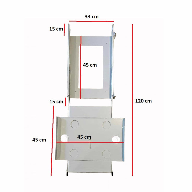 Sizzler BBQ Slides for Caravan's & RV's | Swivel or Straight showing the sizzler max swivel slide dimensions fully extended