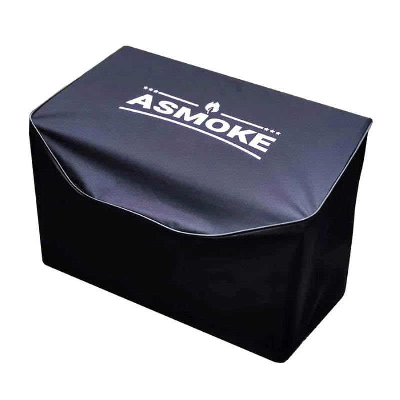 Close up view of Smoker cover with ASMOKE branding 