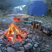 Auspit Gold: Portable Spit Rotisserie Package cooking over camp fire