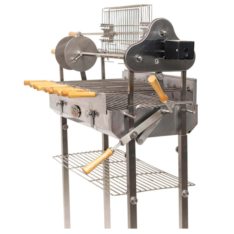 Flaming Coals: Deluxe Stainless Steel Cyprus Spit side view
