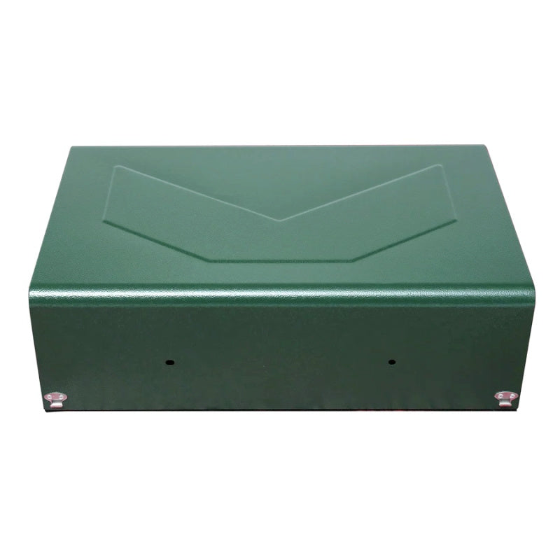 Close up view of extended lid in green