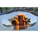 Fire Pit: The Cauldron Hearth stainless steel lit top view