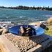 Outdoor Fire Pit: The Outdoor Fire Pit and Stinless Steel Grill bundle another close up enar the beach