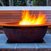 Fire Pit: Grill Teppanyaki cast iron lit and close up