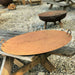 Outdoor Fire Pit Bundle | Cauldron Hearth with Lid and Ember Screen close up of lid