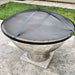 Fire Pit Accessory: Ember Screen close up on stainless steel Holy Grail Fire Pit