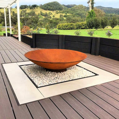 Fire Pit: The Cauldron Hearth on patio in country
