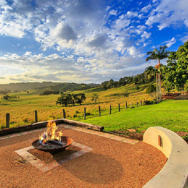 Fire Pit: Mega Cauldron lit in country side