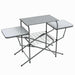 Top view of folding table with white background