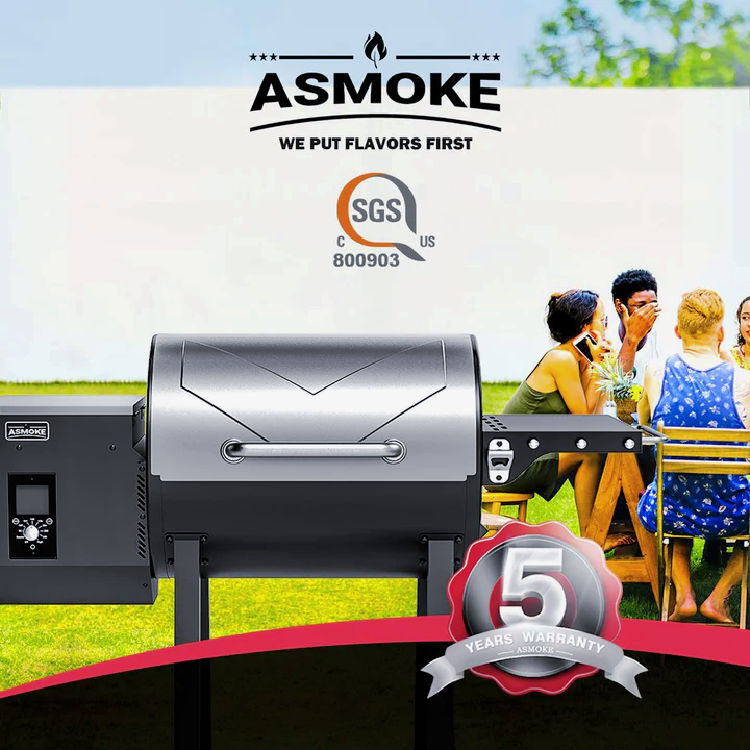 ASMOKE Pellet Smoker AS500N, showing 5 year warranty