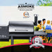 ASMOKE Pellet smoker AS660N silver, showing 5 year warranty sticker