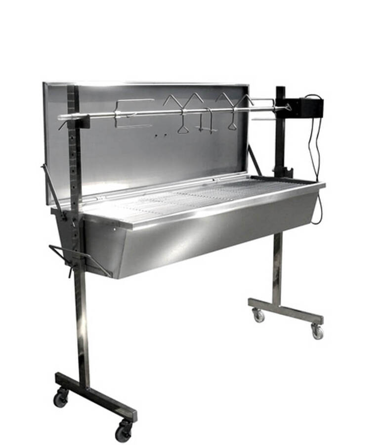 Warrior Pig Spit Roaster - 60kg capacity side view with lid open