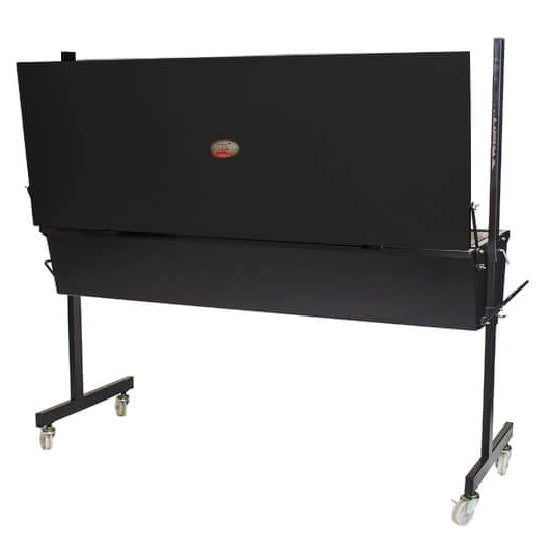 Warrior Pig Spit Roaster - 60kg capacity with lid open from the back