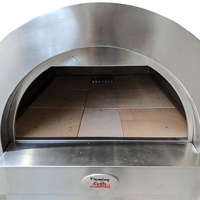 Flaming Coals: Wood Fired Pizza Oven showing inside